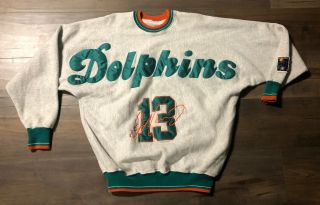 Vintage Legends Athletic Dan Marino Stitched Sweatshirt Size L Miami Dolphins