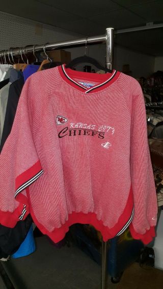 Kansas City Chiefs Vintage 90s Nfl Pro Line Pullover Logo Athletics Size Xl