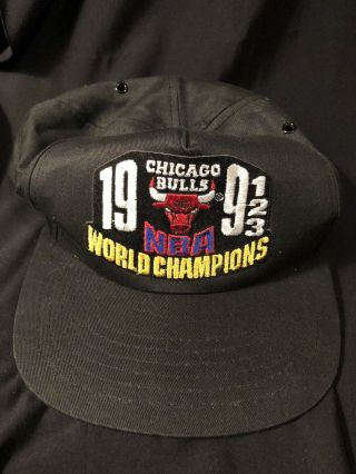 Chicago Bulls 1991 1992 1993 Nba World Champions Hat Vintage Snapback Ajd Cap