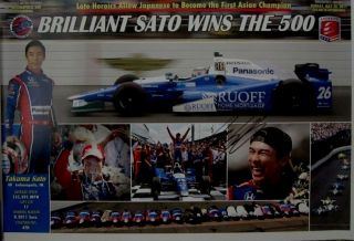 Takuma Sato Signed 2017 Indianapolis 500 Winner Andretti Poster,  Decal Sticker
