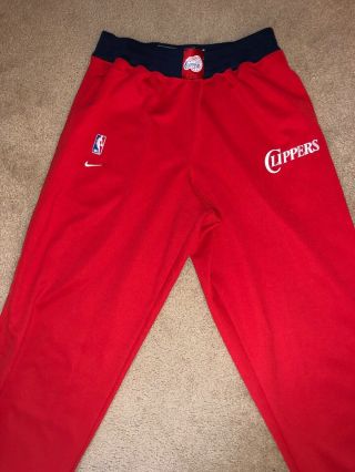 Retro Nike 83 Team Issued Los Angeles Clippers Warm Up Red Sweat Pants Size Xl