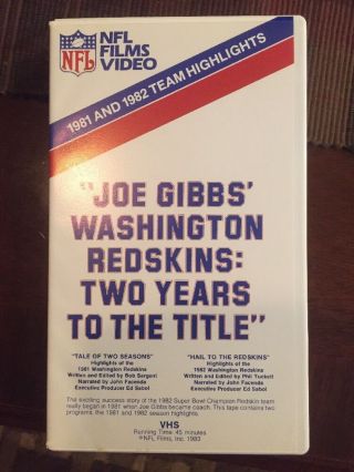 Nfl Films Video Washington Redskins 1981 & 1982 Highlights Bowl Xvii