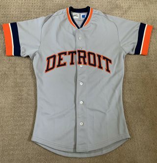 Kirk Gibson Authentic Vintage Sand - Knit Detroit Tigers Road Jersey Size 38 Small
