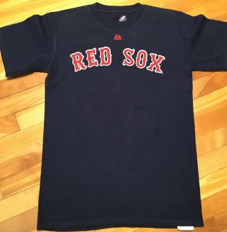 Boston Red Sox Dustin Pedroia 15 Majestic T Shirt Jersey Mens Unisex Small