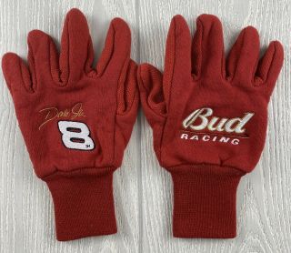 Nascar Dale Earnhardt Jr Budweiser Racing Red Embroidered Work Garden Gloves Lrg