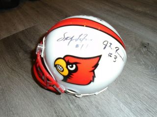 Louisville Cardinals Football Mini Helmet Signed By Lefors,  Russel And Rhodes
