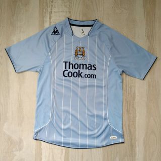 Manchester City 2007/2008 Le Coq Sportif Home Football Shirt Vintage Blue M