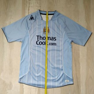 Manchester City 2007/2008 Le Coq Sportif Home Football Shirt Vintage Blue M 2