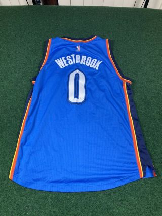 Men’s Adidas Russel Westbrook 0 Okc Thunder Basketball Jersey Size L Sewn