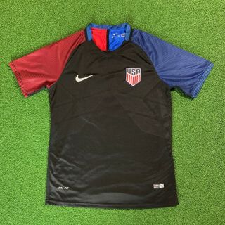 Nike Soccer Mens Jersey Dri Fit National Team Usa 2016 Med Authentic Black 6