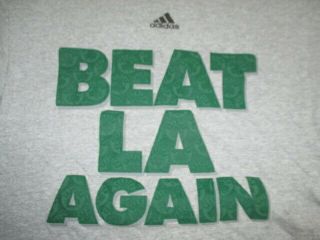 Adidas Boston Celtics " Beat L.  A.  Again " (med) T - Shirt 59 62 63 65 66 68 69 84 08