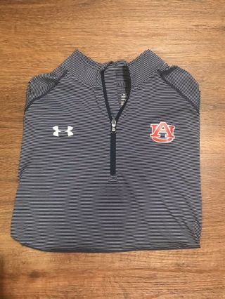 Auburn Under Armour 1/4 Zip Pullover Blue And White Stripes