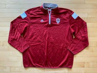 Mens Adidas Indiana Hoosiers Climalite 1/4 Zip Pullover Basketball Red Sz Xl