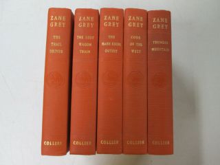 5 Different,  Vintage,  Zane Grey Books,  P.  F.  Collier & Son,  Great Reading Copies