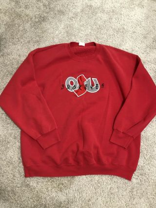 Vintage Ohio State Osu Buckeyes Embroidered Pullover Crewneck Sweatshirt Xl Usa
