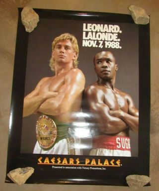 1988 Sugar Ray Leonard Vs Donny Lalonde 22 " X28 " On - Site Boxing Poster