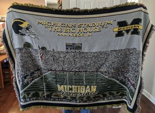 Michigan Wolverines Football Stadium The Big House Ann Arbor Mi Blanket Rare