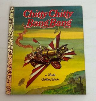Vtg Little Golden Book Chitty Chitty Bang Bang 1968 Collectible Tv Movie Red
