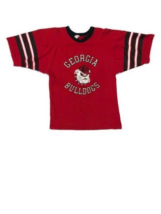 Vtg 80’s University Of Georgia Bulldogs T Shirt Jersey Size Large Rare