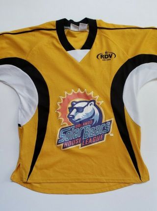 Orlando Solar Bears House League Mens K1 Hockey Jersey Yellow Size M