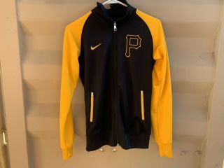 Men’s Nike Black & Yellow Mlb Pittsburgh Pirates Full Zip Baseball Jacket Size M