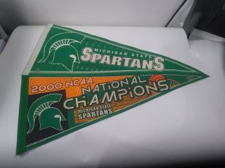 Michigan State Spartans 2000 Ncaa National Champions 2 Pennants
