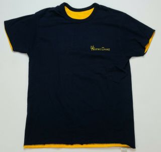 Rare Vtg Champion University Of Notre Dame Irish Reversible T Shirt 80s 90s Sz L