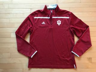 Adidas Indiana Basketball Hoosiers Mens Sz S Windbreaker Jacket Red 1/4 Zip