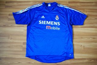 Real Madrid Spain 2004/2005 Third Football Shirt Jersey Adidas Size Mens Xl Blue