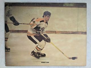Vintage Bobby Orr Boston Bruins Nhl Hockey Photo 14 " X 11 " Thick Cardboard