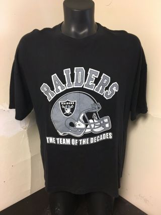 Vintage Oakland Raiders T Shirt Sz Xl Double Sided