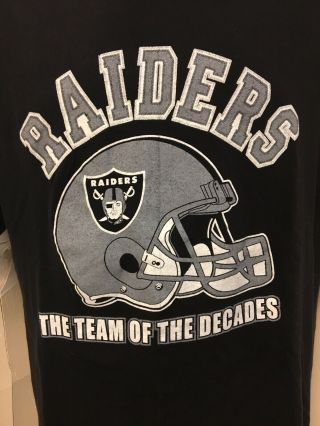 Vintage Oakland Raiders T Shirt Sz XL Double Sided 2