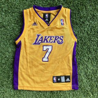 Adidas Los Angeles La Lakers Jersey Shirt Vintage Gold Yellow Purple Lamar Odom