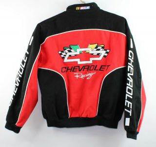 Vintage Racing Champion Chevrolet Racing Red Zip Front Jacket Mens Small