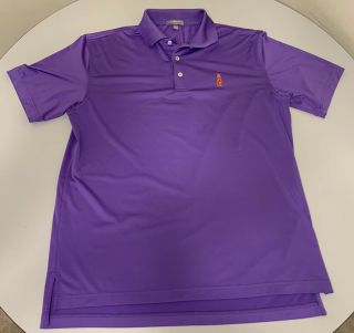 Peter Millar Summer Comfort Golf Purple Polo Poly Spandex Shirt Medium M