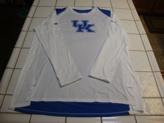 Nike Elite University Of Kentucky Wildcats Long Sleeve Basketball Shirt Mens Xl