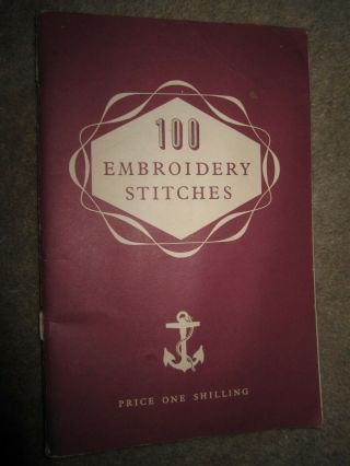 Vtg Pb Booklet,  100 Embroidery Stitches By Coats Sewing Group,  Mccorquodale & Co
