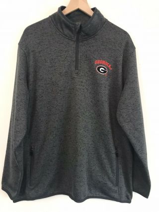University Of Georgia Bulldogs Size 2xl Quarter Zip Sweater Heather Gray W Logo
