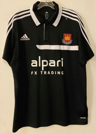 West Ham United Jersey Large Polo Shirt Soccer Football Adidas Climalite