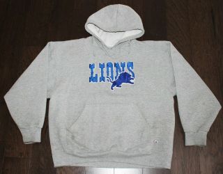 Vtg 90s Detroit Lions Hoodie Sweatshirt Men 