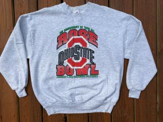 Vtg Ohio State Buckeyes 1997 Rose Bowl Crew Neck Sweatshirt Heather Gray Size Xl