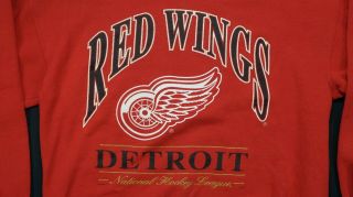 Rare Vintage NUTMEG Detroit Red Wings Crewneck Sweatshirt 90s 2000s Lee Sport L 2