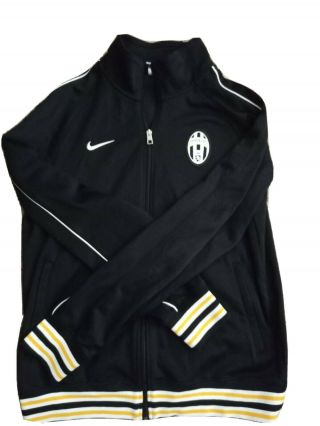 Juventus Jacket Size Medium Full Zip Nike Football Soccer,  Black,  White Striped