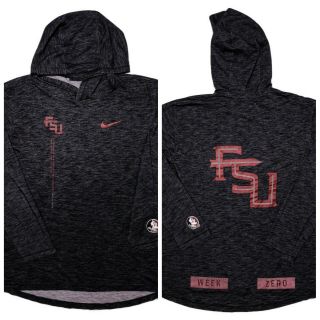 Nike Florida State Seminoles Fsu Long Sleeve Hoodie Shirt Gray Xl Athletic Cut