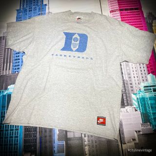 Duke Blue Devils Basketball 90s Mens Vintage Nike Patch T Shirt Size Xl