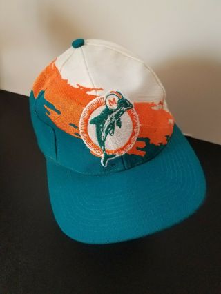 Vintage Miami Dolphins Logo Athletic Splash Snapback Hat