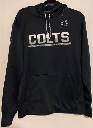 Nfl Nike Indianapolis Colts Hoodie Size Medium Gray Therma Fit On Field Apparel