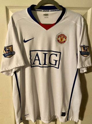 Manchester United 2008/2009 L Nike Kit W/ Premier League Champs Patches Mufc