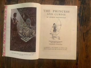 THE PRINCESS and CURDIE George Macdonald Charles Folkard 1951 HC Color Plates 2