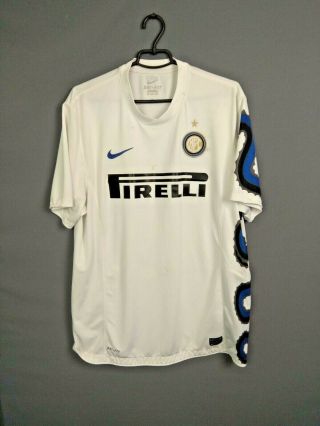 Inter Internazionale Jersey 2010/11 Away Size Xl Shirt Mens Nike 382248 - 105 Ig93